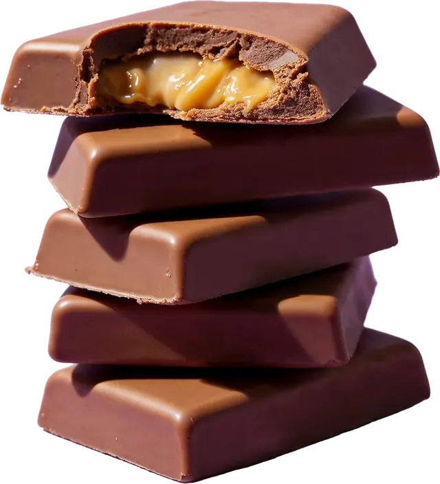 Pilha de chocolates Valoratto recheados com caramelo